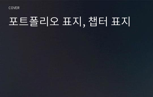 포트폴리오 표지, 챕터 표지