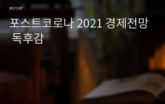 포스트코로나 2021 경제전망 독후감