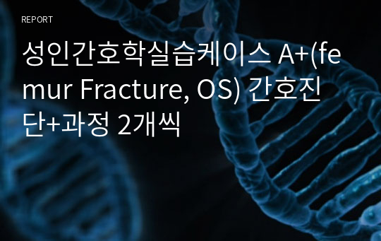 성인간호학실습케이스 A+(femur Fracture, OS) 간호진단+과정 2개씩
