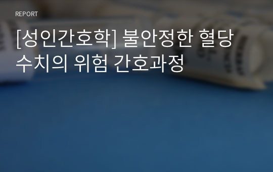 [성인간호학] 불안정한 혈당 수치의 위험 간호과정