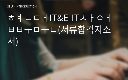 현대IT&amp;E IT사업부문(서류합격자소서)