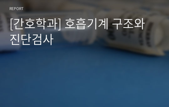 [간호학과] 호흡기계 구조와 진단검사