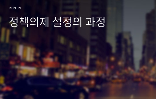 정책의제 설정의 과정