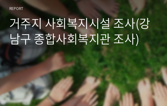 거주지 사회복지시설 조사(강남구 종합사회복지관 조사)