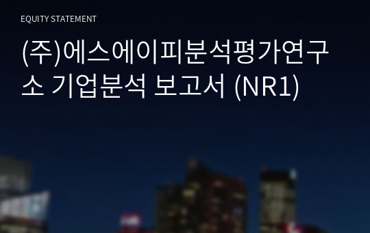 (주)에스에이피분석평가연구소 기업분석 보고서 (NR1)