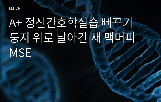 A+ 정신간호학실습 뻐꾸기 둥지 위로 날아간 새 맥머피 MSE