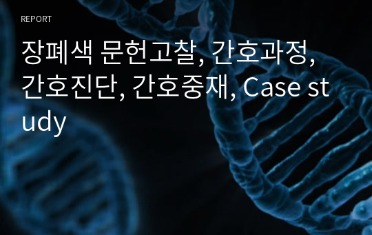 장폐색 문헌고찰, 간호과정, 간호진단, 간호중재, Case study