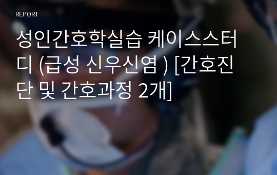 성인간호학실습 케이스스터디 (급성 신우신염 ) [간호진단 및 간호과정 2개]