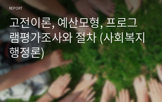 고전이론, 예산모형, 프로그램평가조사와 절차 (사회복지행정론)