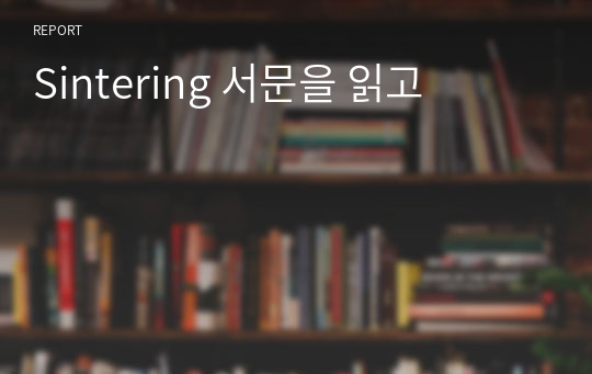 Sintering 서문을 읽고