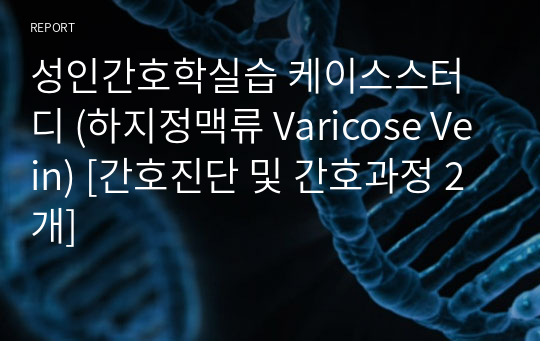 성인간호학실습 케이스스터디 (하지정맥류 Varicose Vein) [간호진단 및 간호과정 2개]