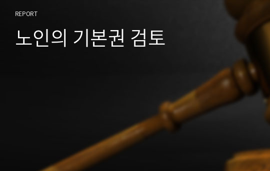 노인의 기본권 검토