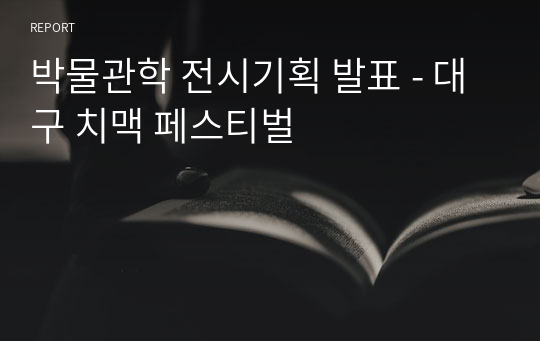 박물관학 전시기획 발표 - 대구 치맥 페스티벌