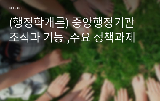 (행정학개론) 중앙행정기관 조직과 기능 ,주요 정책과제