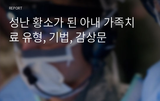 성난 황소가 된 아내 가족치료 유형, 기법, 감상문