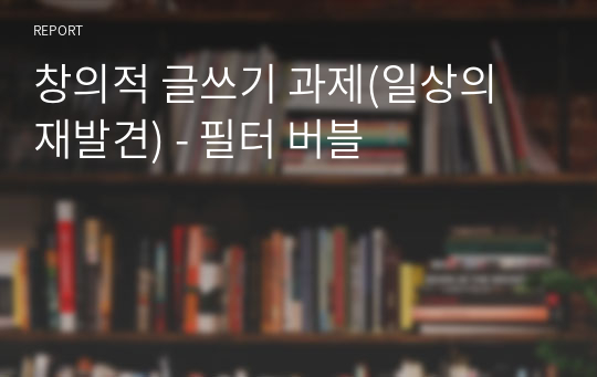 창의적 글쓰기 과제(일상의 재발견) - 필터 버블