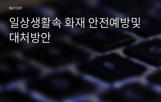 일상생활속 화재 안전예방및 대처방안