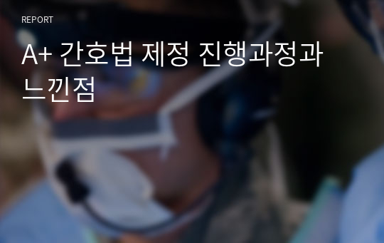 A+ 간호법 제정 진행과정과 느낀점