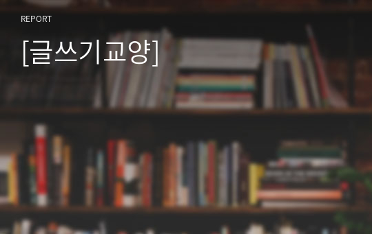 [글쓰기교양]