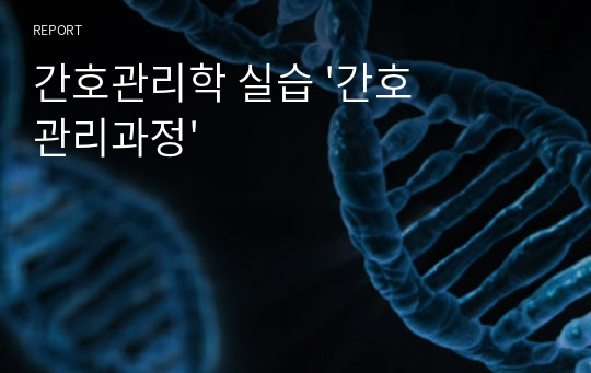 간호관리학 실습 &#039;간호관리과정&#039;