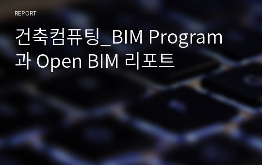 건축컴퓨팅_BIM Program과 Open BIM 리포트