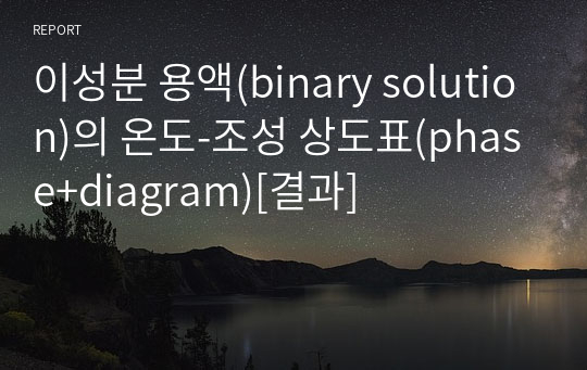 이성분 용액(binary solution)의 온도-조성 상도표(phase+diagram)[결과]