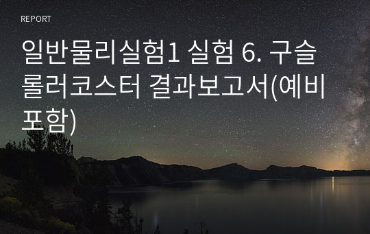 일반물리실험1 실험 6. 구슬 롤러코스터 결과보고서(예비포함)