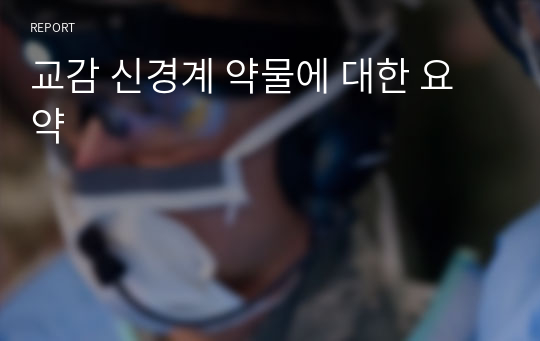 교감 신경계 약물에 대한 요약