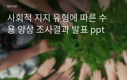 사회적 지지 유형에 따른 수용 양상 조사결과 발표 ppt