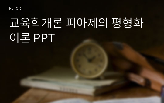 교육학개론 피아제의 평형화이론 PPT