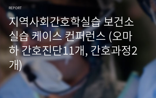 지역사회간호학실습 보건소 실습 케이스 컨퍼런스 (오마하 간호진단11개, 간호과정2개)