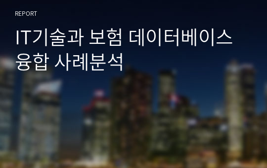 IT기술과 보험 데이터베이스융합 사례분석