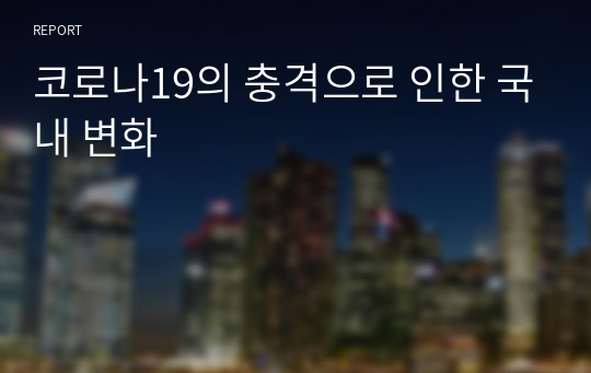 코로나19의 충격으로 인한 국내 변화