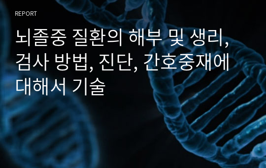 뇌졸중 질환의 해부 및 생리, 검사 방법, 진단, 간호중재에 대해서 기술