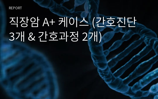 직장암 A+ 케이스 (간호진단 3개 &amp; 간호과정 2개)