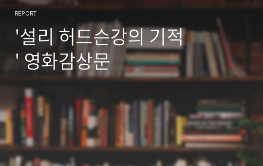 &#039;설리 허드슨강의 기적&#039; 영화감상문