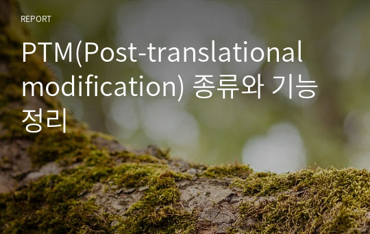 PTM(Post-translational modification) 종류와 기능 정리