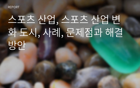 스포츠 산업, 스포츠 산업 변화 도시, 사례, 문제점과 해결방안