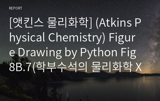 [앳킨스 물리화학] (Atkins Physical Chemistry) Figure Drawing by Python Fig8B.7(학부수석의 물리화학 X Python 프로젝트)