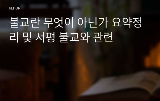 불교란 무엇이 아닌가 요약정리 및 서평 불교와 관련