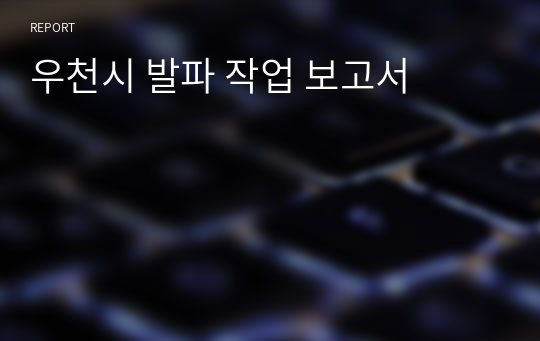 우천시 발파 작업 보고서