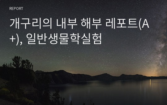 개구리의 내부 해부 레포트(A+), 일반생물학실험