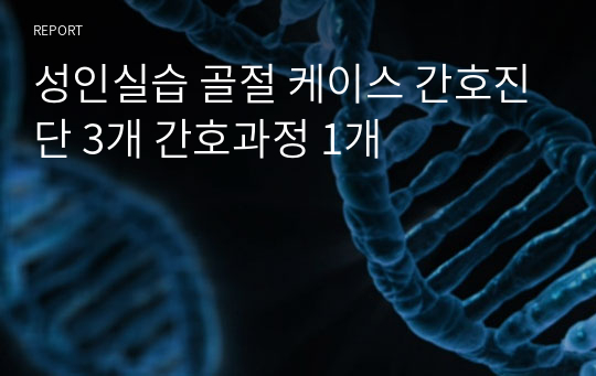 성인실습 골절 케이스 간호진단 3개 간호과정 1개