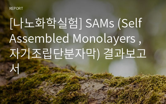 [나노화학실험] SAMs (Self Assembled Monolayers , 자기조립단분자막) 결과보고서