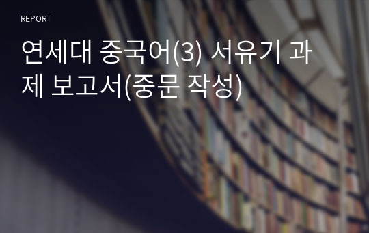 연세대 중국어(3) 서유기 과제 보고서(중문 작성)