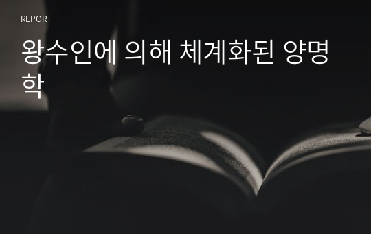 왕수인에 의해 체계화된 양명학