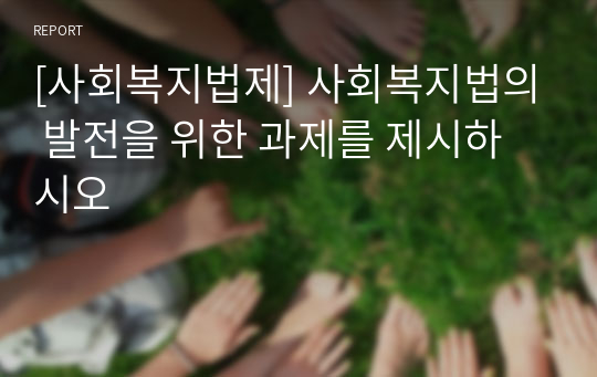 [사회복지법제] 사회복지법의 발전을 위한 과제를 제시하시오