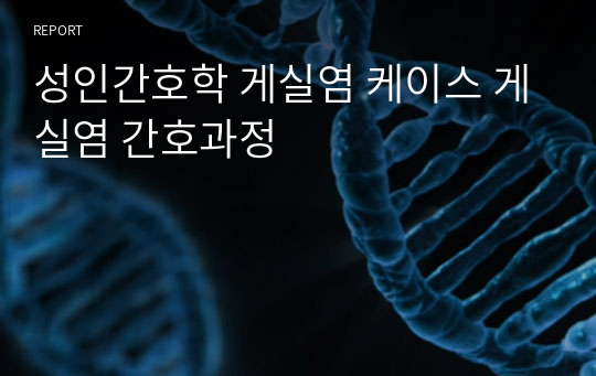 성인간호학 게실염 케이스 게실염 간호과정