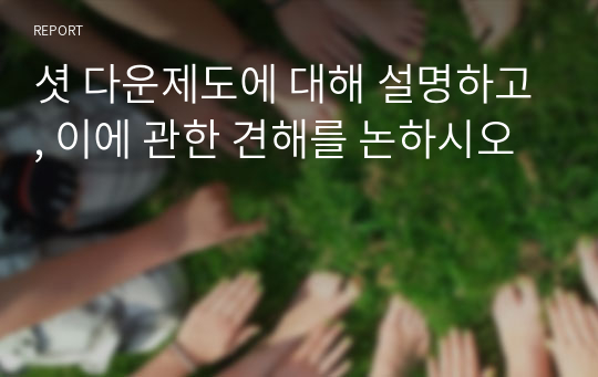 셧 다운제도에 대해 설명하고, 이에 관한 견해를 논하시오