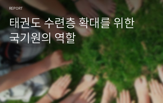 태권도 수련층 확대를 위한 국기원의 역할